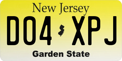 NJ license plate D04XPJ