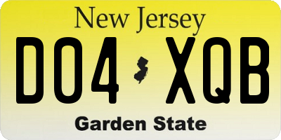 NJ license plate D04XQB