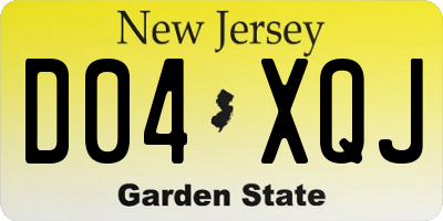 NJ license plate D04XQJ