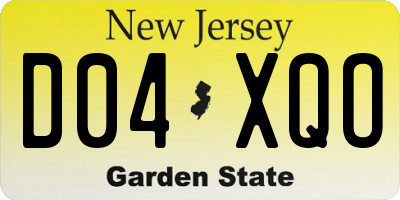 NJ license plate D04XQO