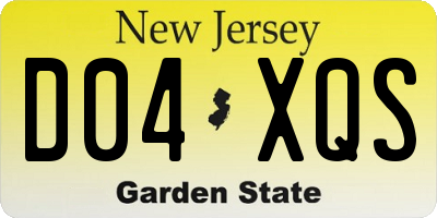 NJ license plate D04XQS