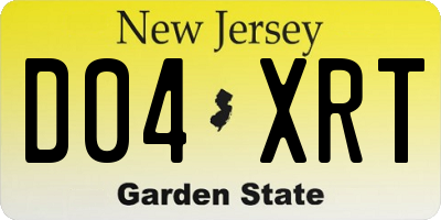 NJ license plate D04XRT