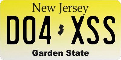 NJ license plate D04XSS