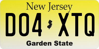 NJ license plate D04XTQ