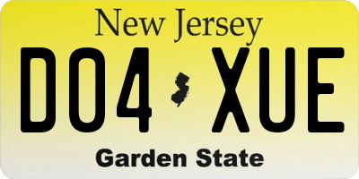 NJ license plate D04XUE