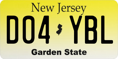 NJ license plate D04YBL