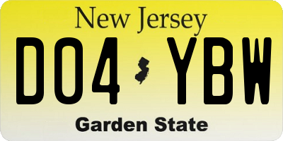 NJ license plate D04YBW