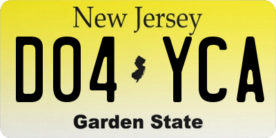 NJ license plate D04YCA