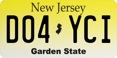 NJ license plate D04YCI