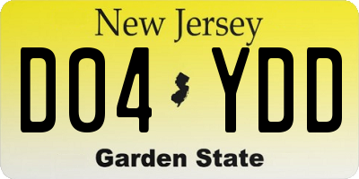 NJ license plate D04YDD