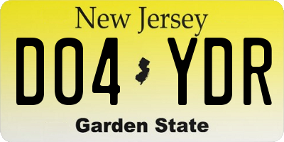 NJ license plate D04YDR