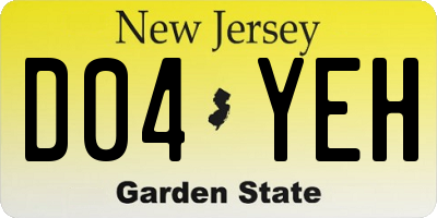 NJ license plate D04YEH