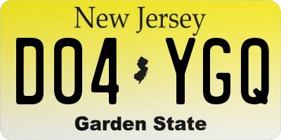 NJ license plate D04YGQ