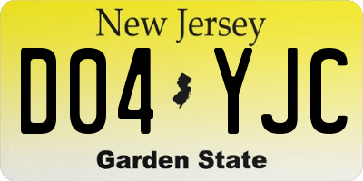 NJ license plate D04YJC