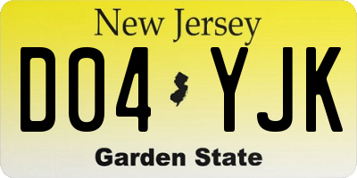 NJ license plate D04YJK
