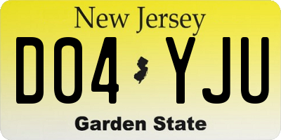 NJ license plate D04YJU