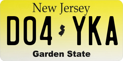 NJ license plate D04YKA