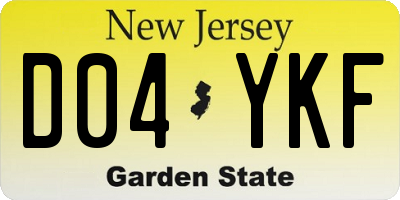 NJ license plate D04YKF