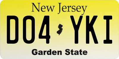 NJ license plate D04YKI
