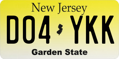 NJ license plate D04YKK
