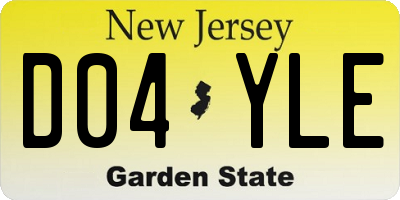 NJ license plate D04YLE