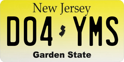 NJ license plate D04YMS