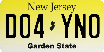 NJ license plate D04YNO