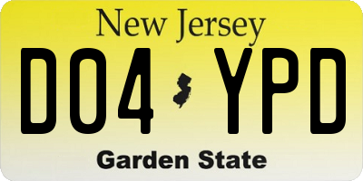 NJ license plate D04YPD