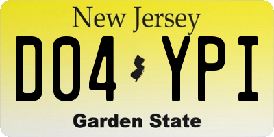 NJ license plate D04YPI
