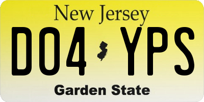 NJ license plate D04YPS