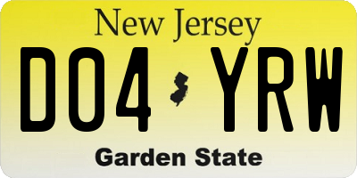 NJ license plate D04YRW