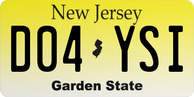 NJ license plate D04YSI