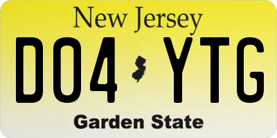 NJ license plate D04YTG