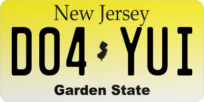 NJ license plate D04YUI