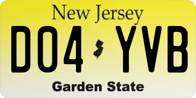 NJ license plate D04YVB