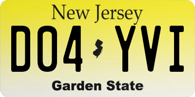 NJ license plate D04YVI