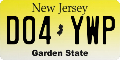 NJ license plate D04YWP