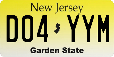 NJ license plate D04YYM