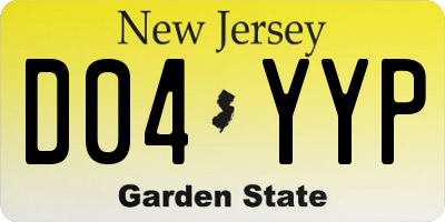 NJ license plate D04YYP