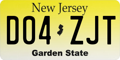NJ license plate D04ZJT