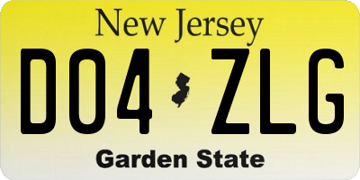 NJ license plate D04ZLG