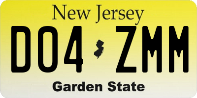 NJ license plate D04ZMM