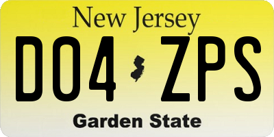 NJ license plate D04ZPS