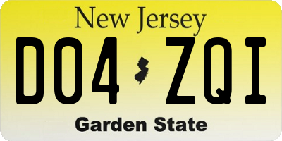 NJ license plate D04ZQI