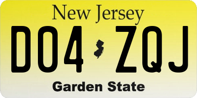 NJ license plate D04ZQJ