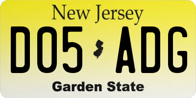 NJ license plate D05ADG