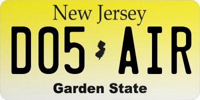 NJ license plate D05AIR