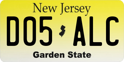 NJ license plate D05ALC