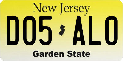 NJ license plate D05ALO