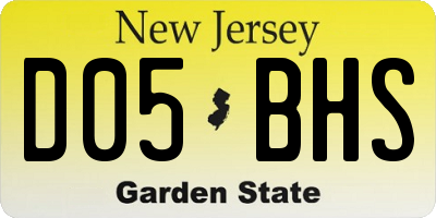 NJ license plate D05BHS